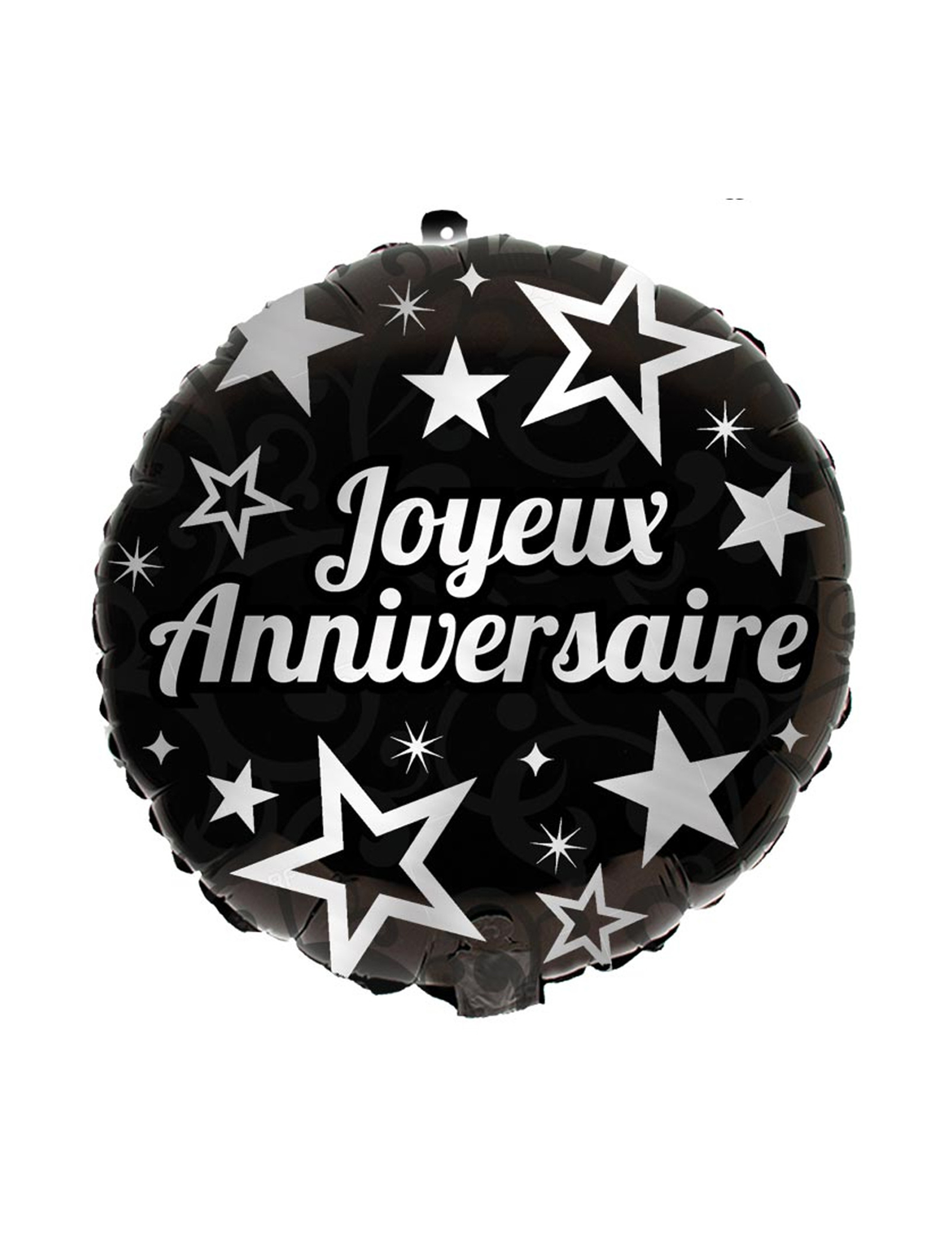 Ballon métal joyeux anniversaire argenté 45 cm – Déguisements cadeaux pas  chers, Boutique Arlequin