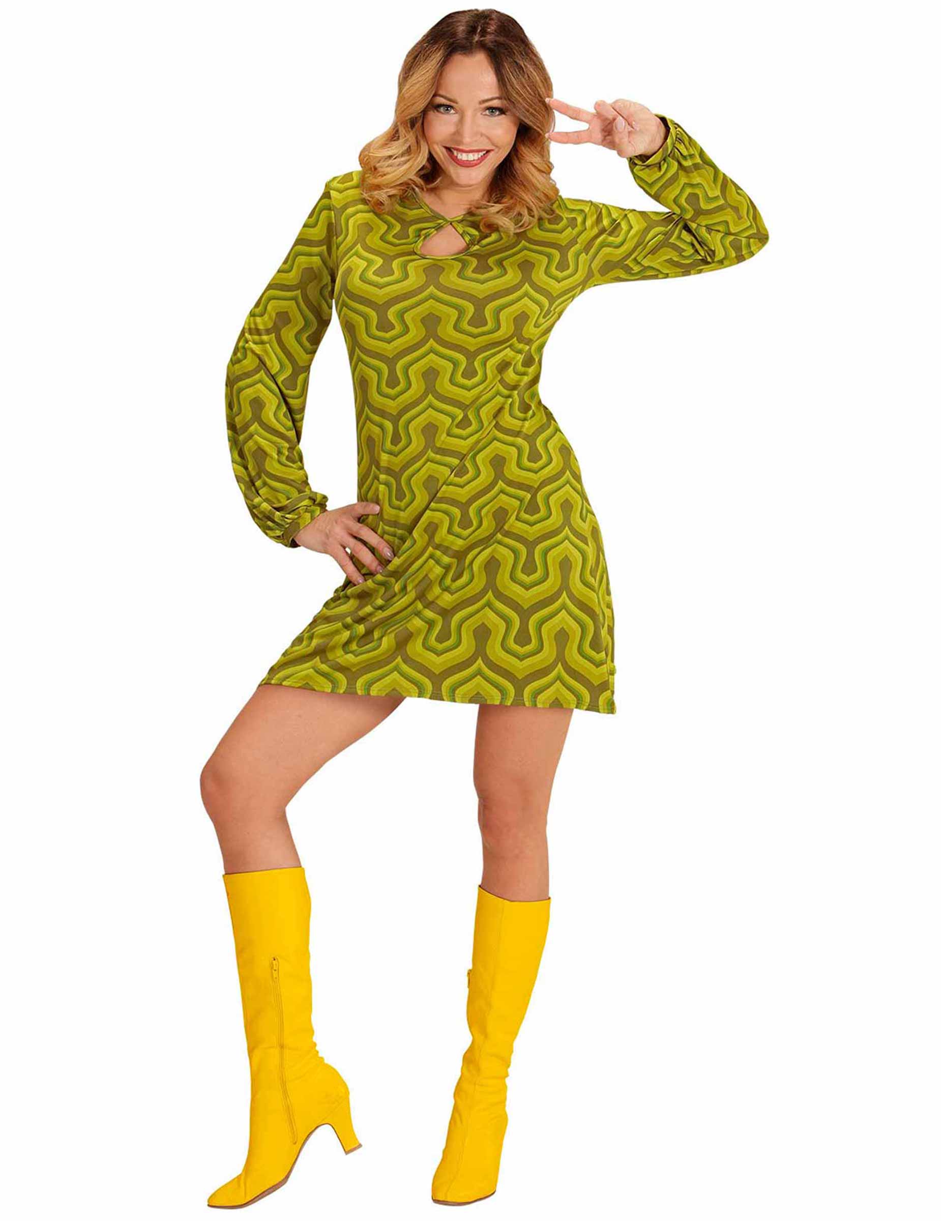 Robe Femme des Années 70 - Style Groovy - Taille au choix - Jour
