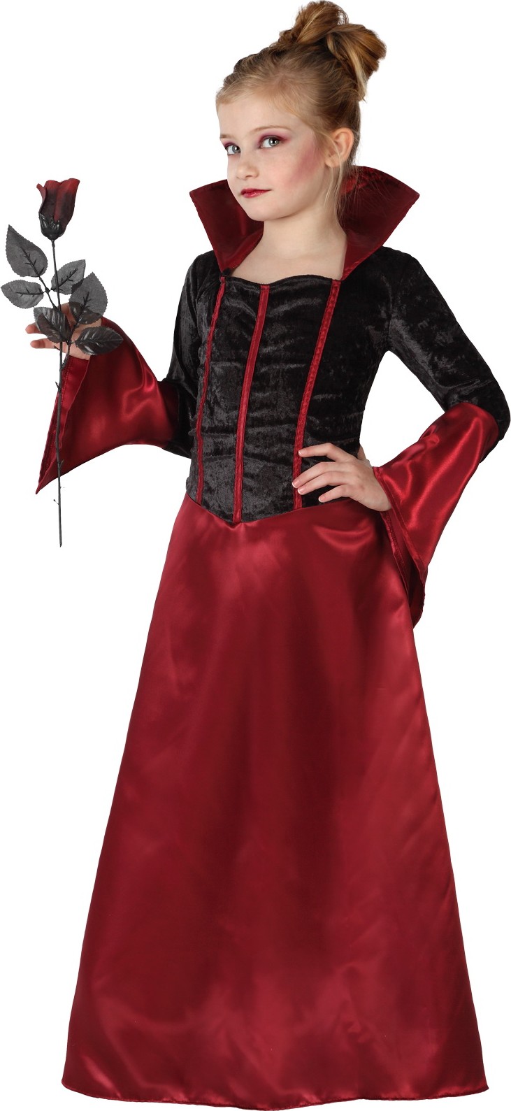 Déguisement comtesse rouge et noire fille Halloween, Taille 8 à 10 ans