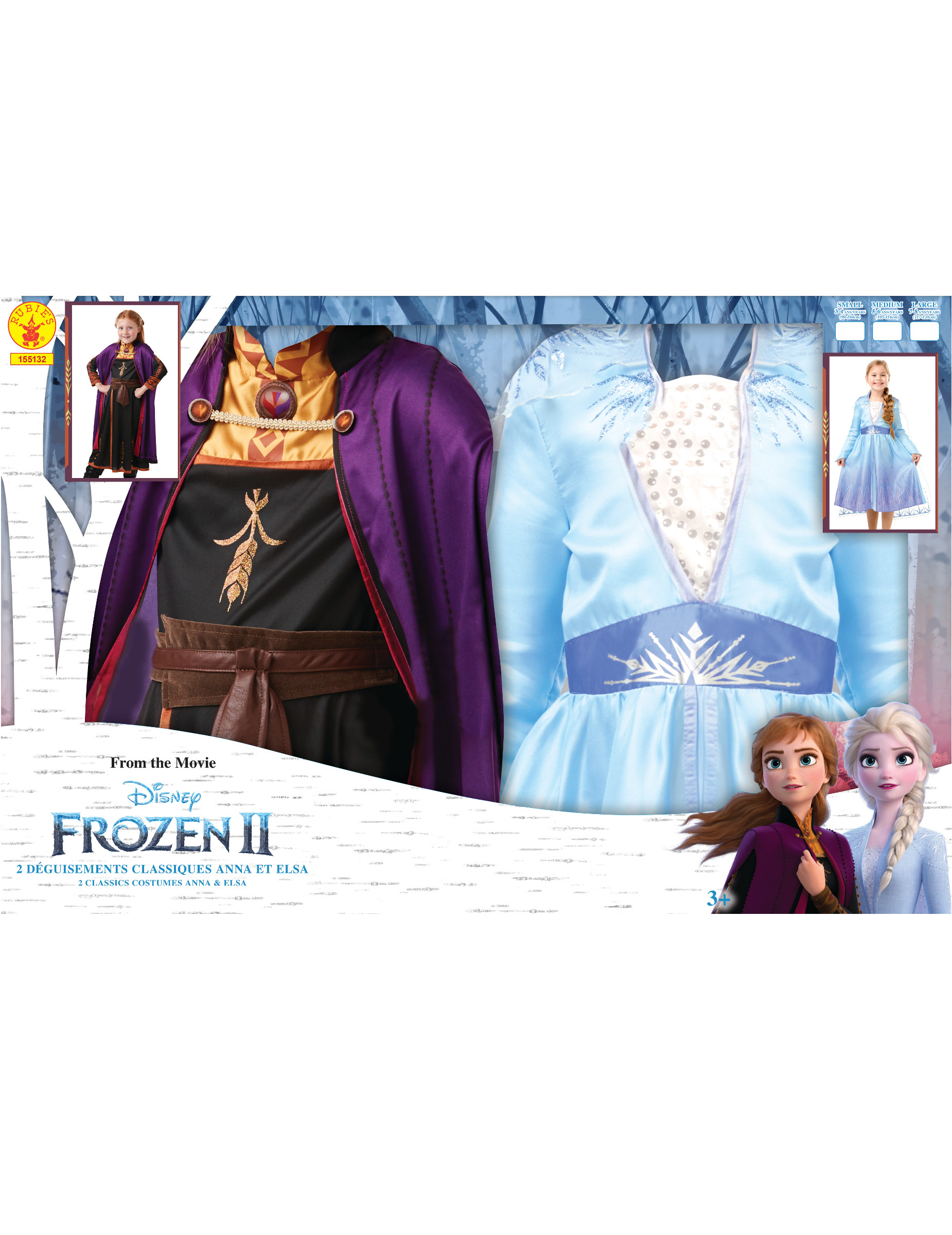 Coffret déguisements Elsa et Anna La Reine des neiges 2 fille – Déguisements  cadeaux pas chers, Boutique Arlequin
