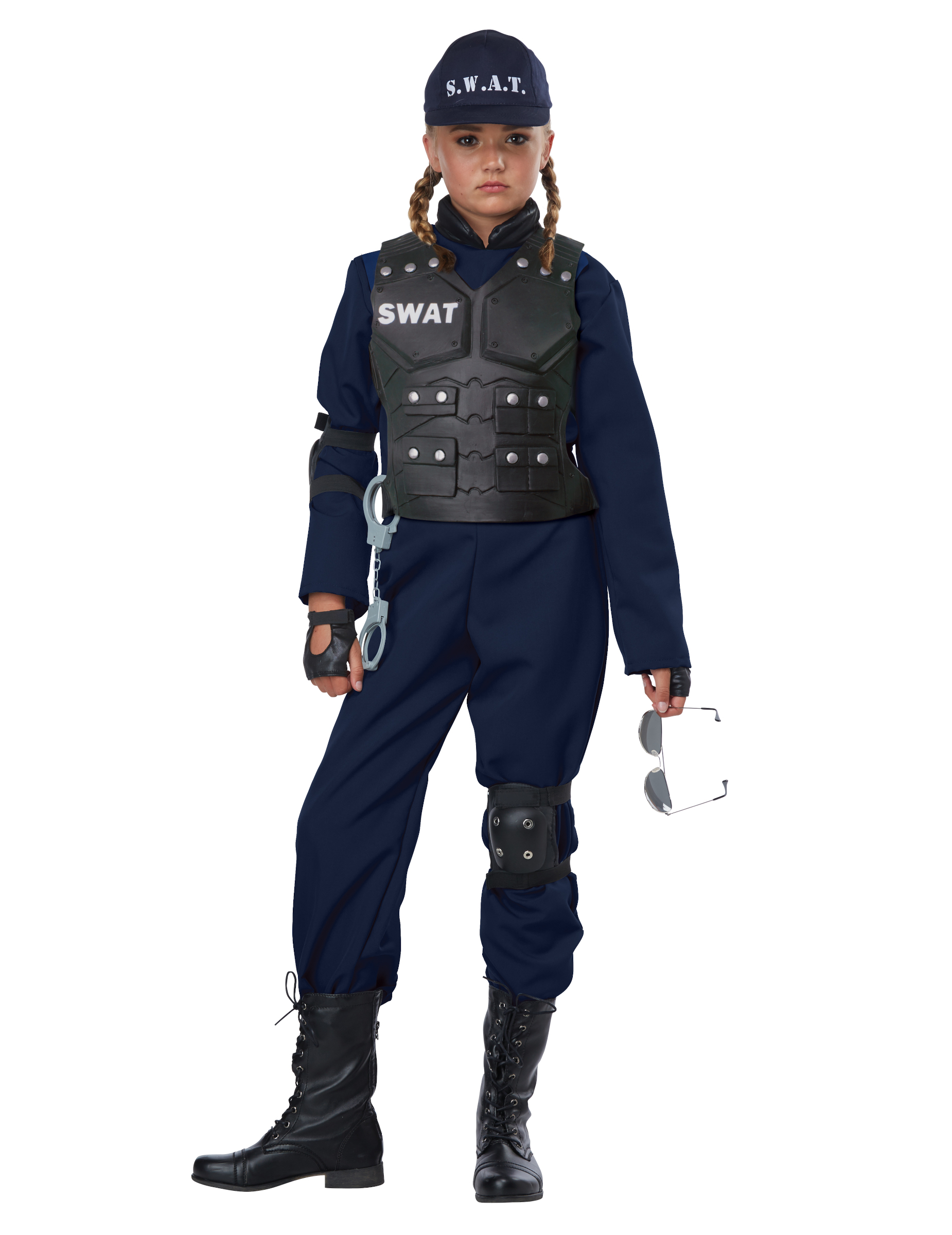 ReliBeauty Déguisement SWAT Costume Policier Enfant avec Accessoire