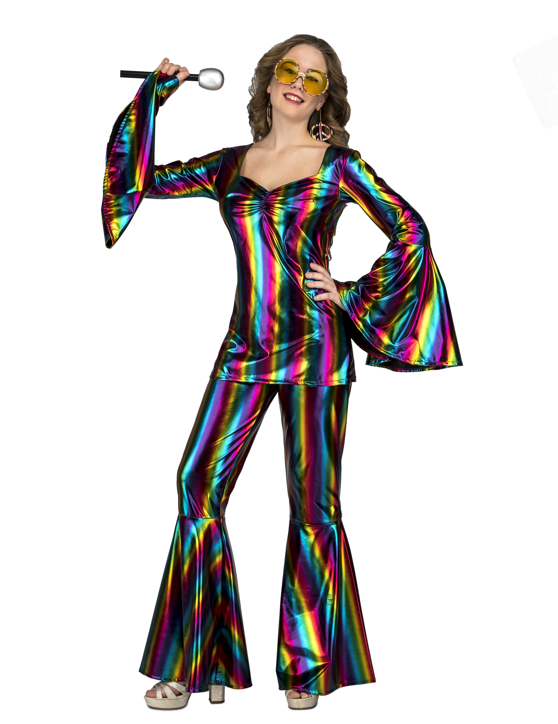 Déguisement disco rainbow femme