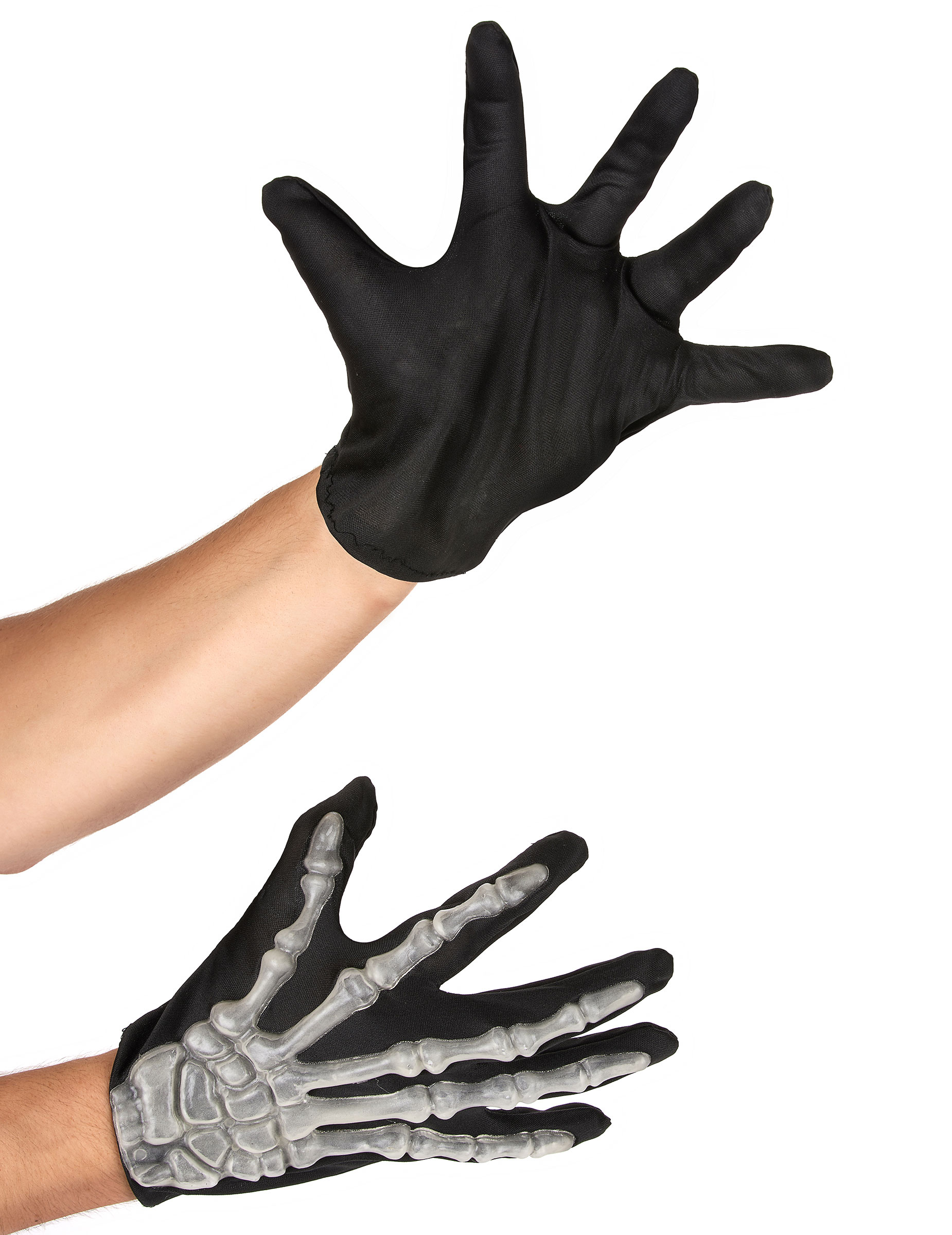 Gants Squelette Phosphorescents Halloween - Brillent Dans Le Noir, Unisexes, Taille Unique, Coton Extensible
