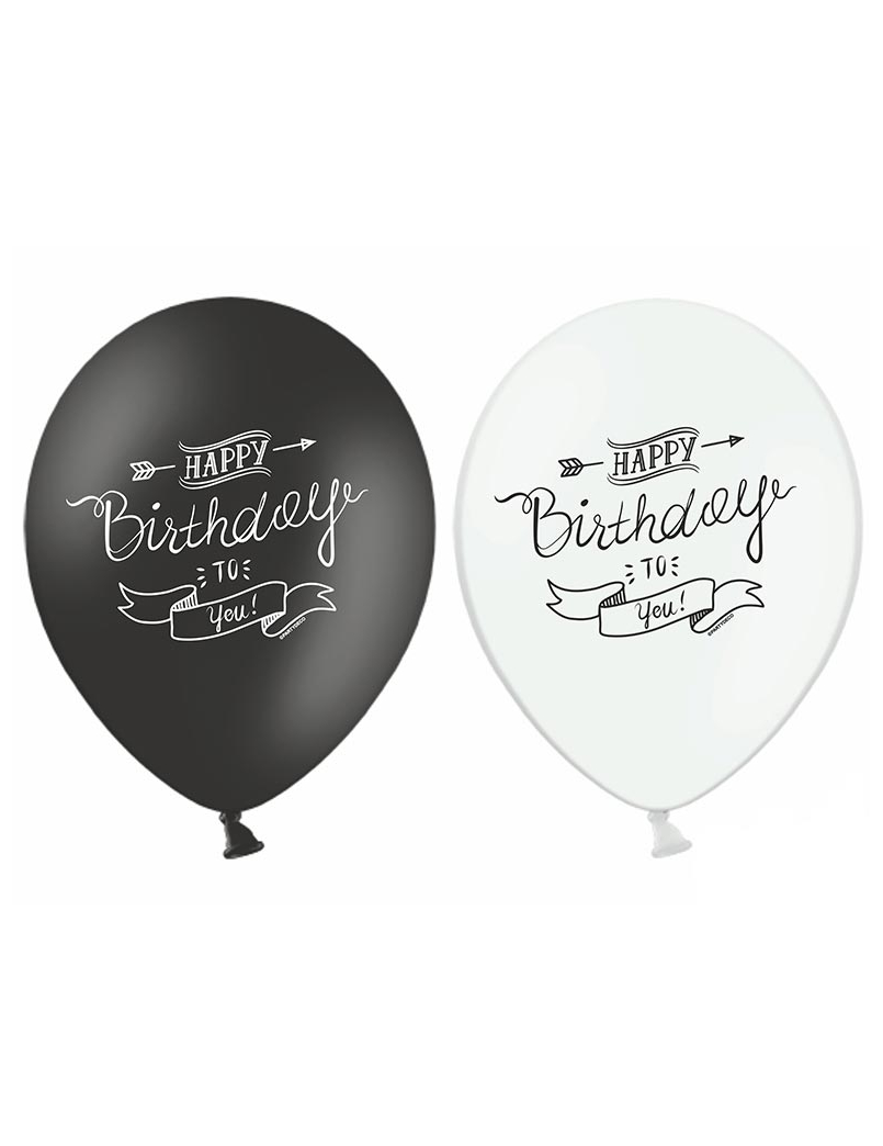 ballons-happy-birthday-noir-et-blanc-30-cm_239243