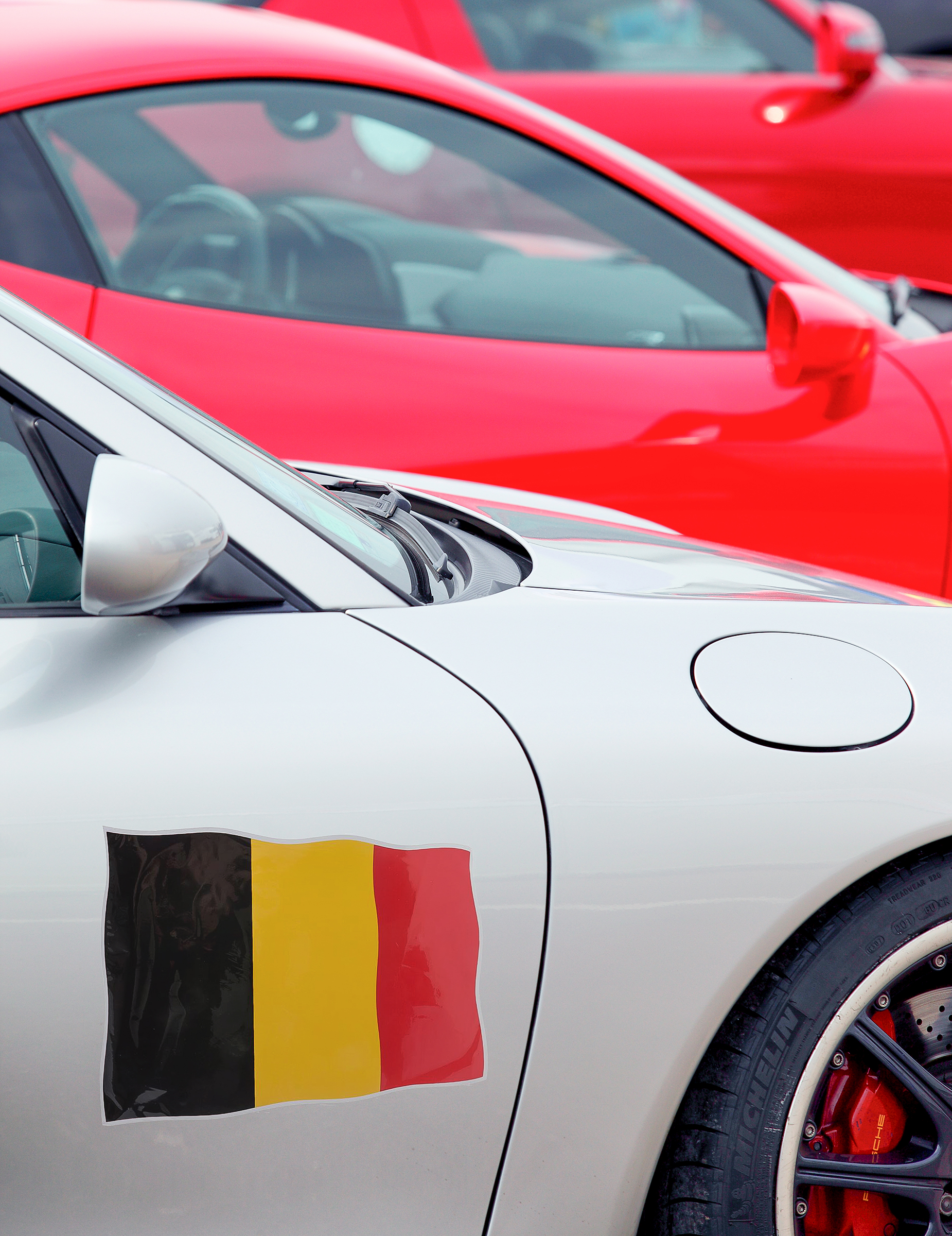 sports cars parked in a row