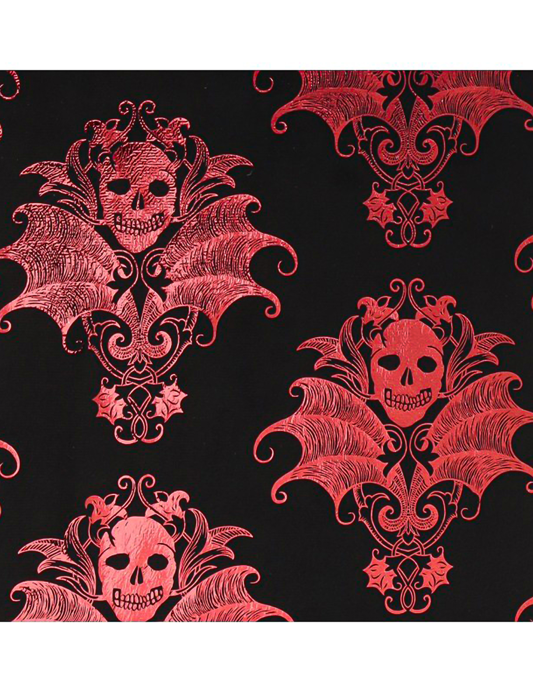 chemin-de-table-effet-velours-noir-motif-cranes-baroques-bordeaux-28-cm-x-3-m_353549
